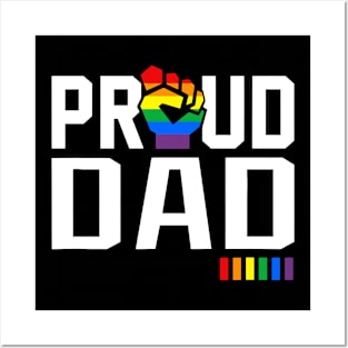 Proud Dad Rainbow LGBT Gay Pride Month Posters and Art